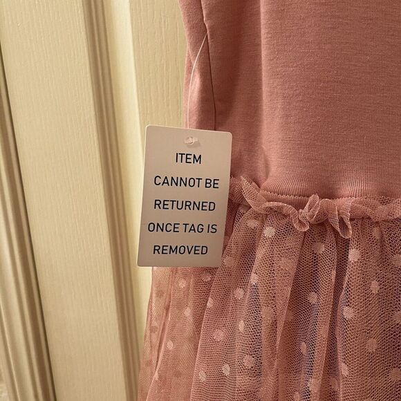 Joyfolie Mia Joy Leila Tulle Dress in Mauve Pink Polka Dots Girls Size 10 NWT - Picture 9 of 13